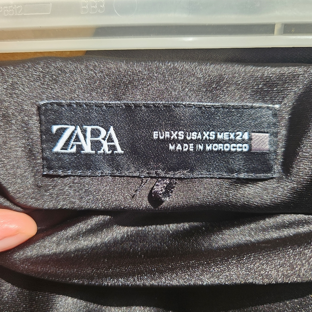 Zara Black Slip Skirt Satin - Size XS - Picture 3 of 7